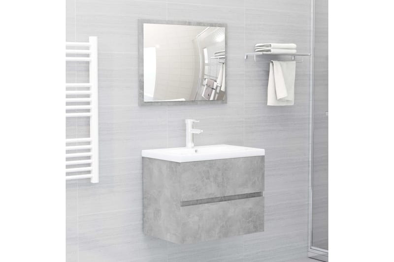 Tvättställsskåp betonggrå 60x38,5x45 cm spånskiva - Grå - Hus & renovering - Kök & bad - Badrum - Badrumsmöbler & badrumsinredning - Tvättställsskåp & kommod