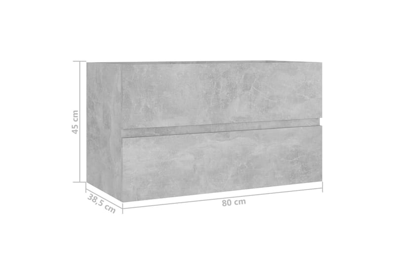 Tvättställsskåp betonggrå 80x38,5x45 cm spånskiva - Grå - Hus & renovering - Kök & bad - Badrum - Badrumsmöbler & badrumsinredning - Tvättställsskåp & kommod