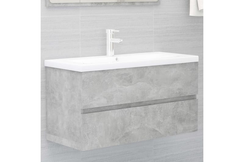 Tvättställsskåp betonggrå 90x38,5x45 cm spånskiva - Grå - Hus & renovering - Kök & bad - Badrum - Badrumsmöbler & badrumsinredning - Tvättställsskåp & kommod