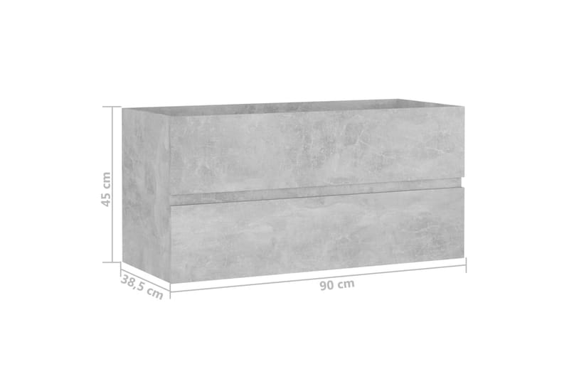 Tvättställsskåp betonggrå 90x38,5x45 cm spånskiva - Grå - Hus & renovering - Kök & bad - Badrum - Badrumsmöbler & badrumsinredning - Tvättställsskåp & kommod