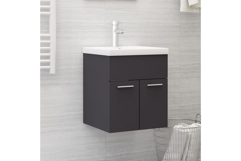 Tvättställsskåp grå 41x38,5x46 cm spånskiva - Grå - Hus & renovering - Kök & bad - Badrum - Badrumsmöbler & badrumsinredning - Tvättställsskåp & kommod