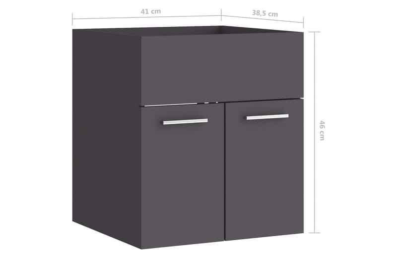 Tvättställsskåp grå 41x38,5x46 cm spånskiva - Grå - Hus & renovering - Kök & bad - Badrum - Badrumsmöbler & badrumsinredning - Tvättställsskåp & kommod