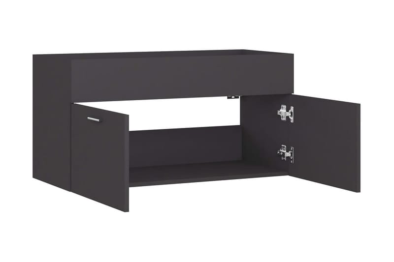 Tvättställsskåp grå 90x38,5x46 cm spånskiva - Grå - Hus & renovering - Kök & bad - Badrum - Badrumsmöbler & badrumsinredning - Tvättställsskåp & kommod