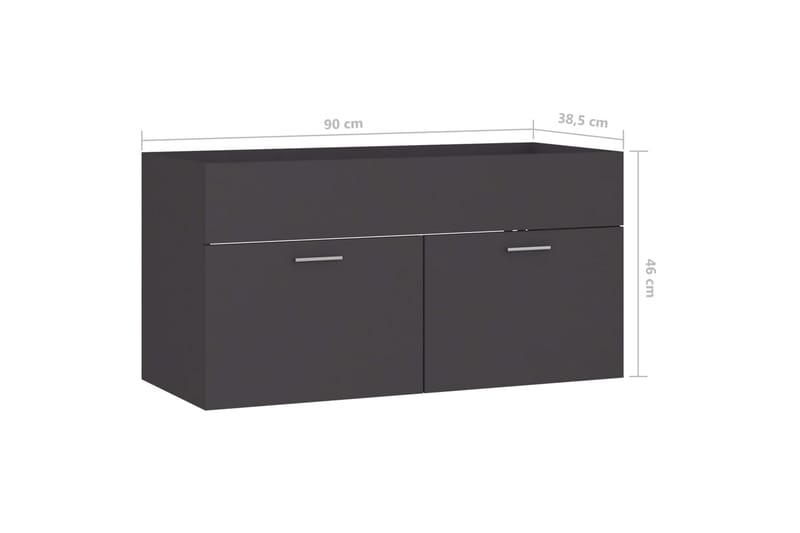 Tvättställsskåp grå 90x38,5x46 cm spånskiva - Grå - Hus & renovering - Kök & bad - Badrum - Badrumsmöbler & badrumsinredning - Tvättställsskåp & kommod