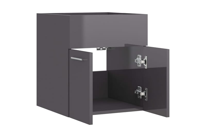 Tvättställsskåp grå högglans 41x38,5x46 cm spånskiva - Grå - Hus & renovering - Kök & bad - Badrum - Badrumsmöbler & badrumsinredning - Tvättställsskåp & kommod