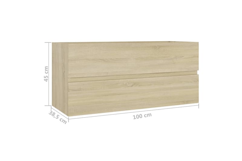 Tvättställsskåp sonoma-ek 100x38,5x45 cm spånskiva - Brun - Hus & renovering - Kök & bad - Badrum - Badrumsmöbler & badrumsinredning - Tvättställsskåp & kommod