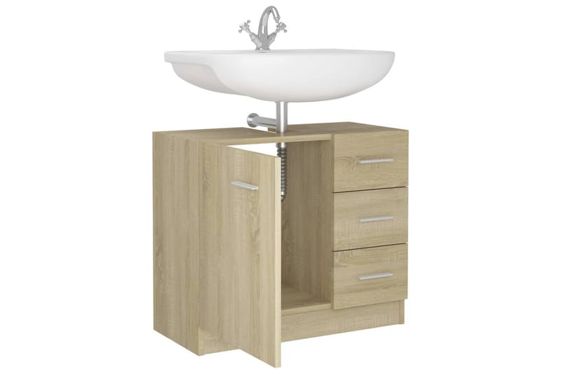 Tvättställsskåp sonoma-ek 63x30x54 cm spånskiva - Brun - Hus & renovering - Kök & bad - Badrum - Badrumsmöbler & badrumsinredning - Tvättställsskåp & kommod