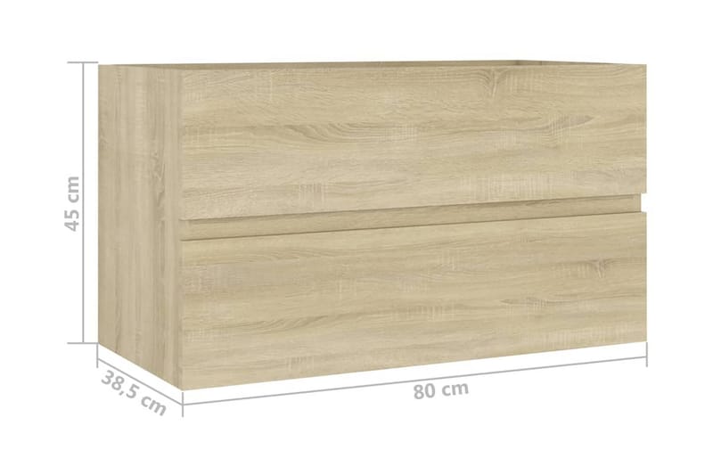 Tvättställsskåp sonoma-ek 80x38,5x45 cm spånskiva - Brun - Hus & renovering - Kök & bad - Badrum - Badrumsmöbler & badrumsinredning - Tvättställsskåp & kommod