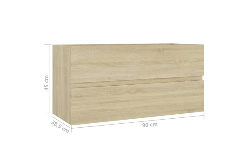 Tvättställsskåp sonoma-ek 90x38,5x45 cm spånskiva - Brun - Hus & renovering - Kök & bad - Badrum - Badrumsmöbler & badrumsinredning - Tvättställsskåp & kommod