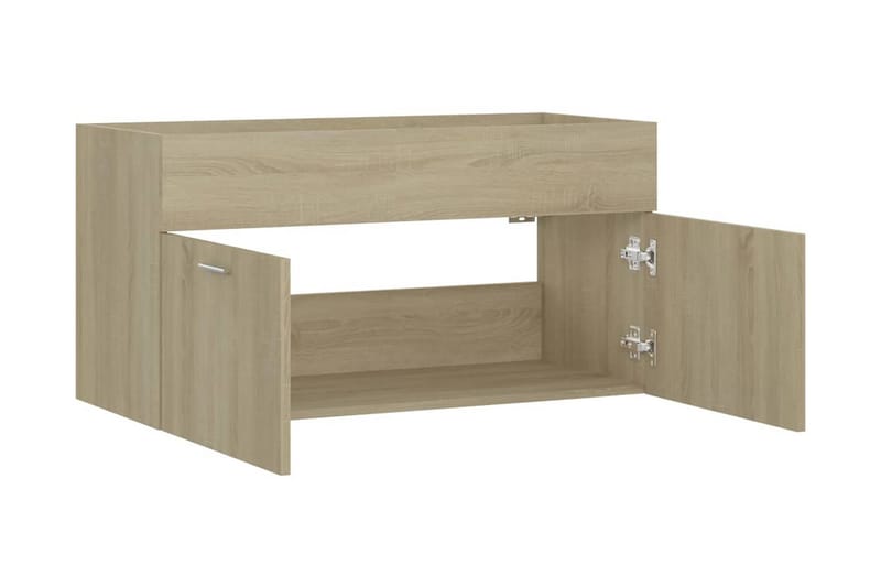 Tvättställsskåp sonoma-ek 90x38,5x46 cm spånskiva - Brun - Hus & renovering - Kök & bad - Badrum - Badrumsmöbler & badrumsinredning - Tvättställsskåp & kommod