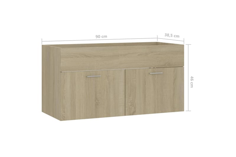 Tvättställsskåp sonoma-ek 90x38,5x46 cm spånskiva - Brun - Hus & renovering - Kök & bad - Badrum - Badrumsmöbler & badrumsinredning - Tvättställsskåp & kommod