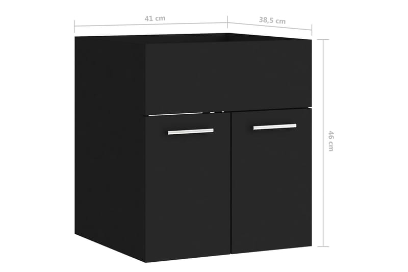 Tvättställsskåp svart 41x38,5x46 cm spånskiva - Svart - Tvättställsskåp & kommod