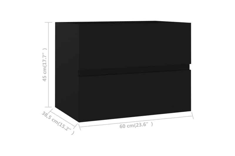 Tvättställsskåp svart 60x38,5x45 cm spånskiva - Svart - Hus & renovering - Kök & bad - Badrum - Badrumsmöbler & badrumsinredning - Tvättställsskåp & kommod