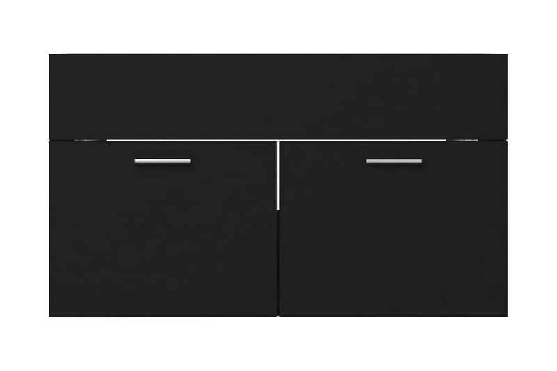 Tvättställsskåp svart 80x38,5x46 cm spånskiva - Svart - Hus & renovering - Kök & bad - Badrum - Badrumsmöbler & badrumsinredning - Tvättställsskåp & kommod