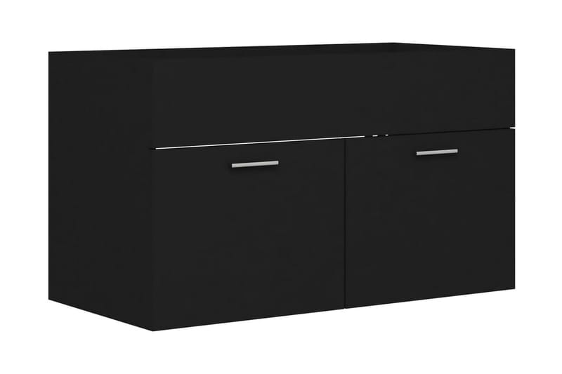 Tvättställsskåp svart 80x38,5x46 cm spånskiva - Svart - Hus & renovering - Kök & bad - Badrum - Badrumsmöbler & badrumsinredning - Tvättställsskåp & kommod
