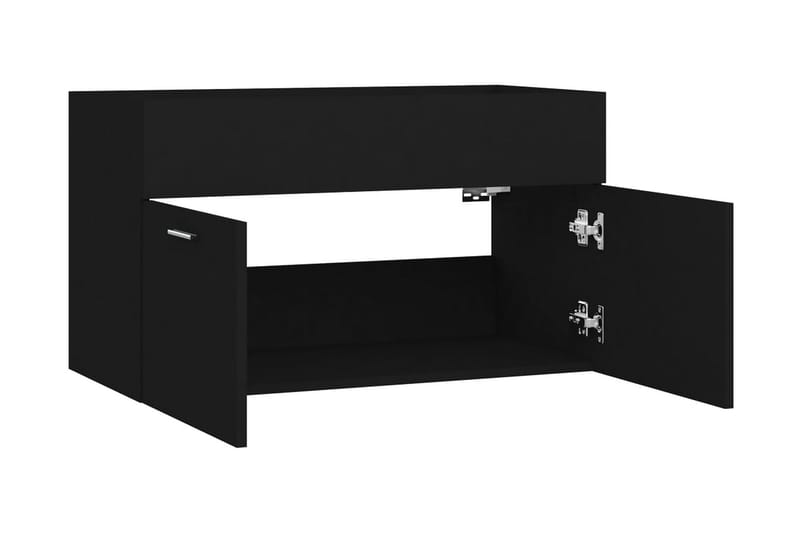Tvättställsskåp svart 80x38,5x46 cm spånskiva - Svart - Hus & renovering - Kök & bad - Badrum - Badrumsmöbler & badrumsinredning - Tvättställsskåp & kommod