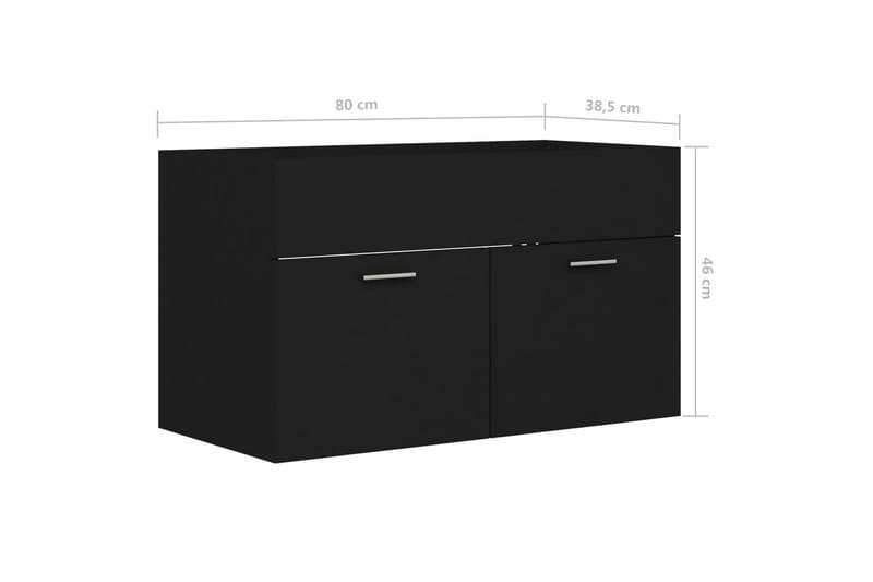 Tvättställsskåp svart 80x38,5x46 cm spånskiva - Svart - Hus & renovering - Kök & bad - Badrum - Badrumsmöbler & badrumsinredning - Tvättställsskåp & kommod