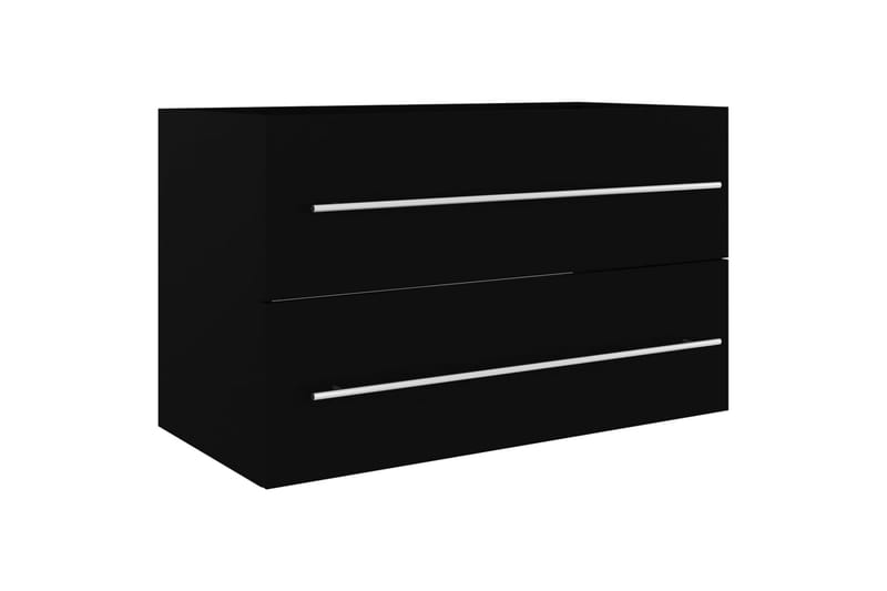 Tvättställsskåp svart 80x38,5x48 cm spånskiva - Svart - Hus & renovering - Kök & bad - Badrum - Badrumsmöbler & badrumsinredning - Tvättställsskåp & kommod
