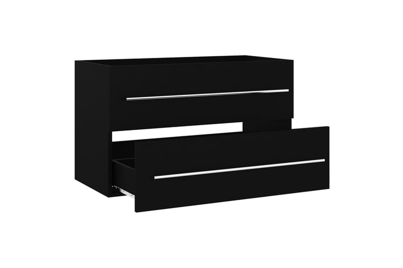 Tvättställsskåp svart 80x38,5x48 cm spånskiva - Svart - Hus & renovering - Kök & bad - Badrum - Badrumsmöbler & badrumsinredning - Tvättställsskåp & kommod