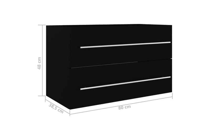 Tvättställsskåp svart 80x38,5x48 cm spånskiva - Svart - Hus & renovering - Kök & bad - Badrum - Badrumsmöbler & badrumsinredning - Tvättställsskåp & kommod