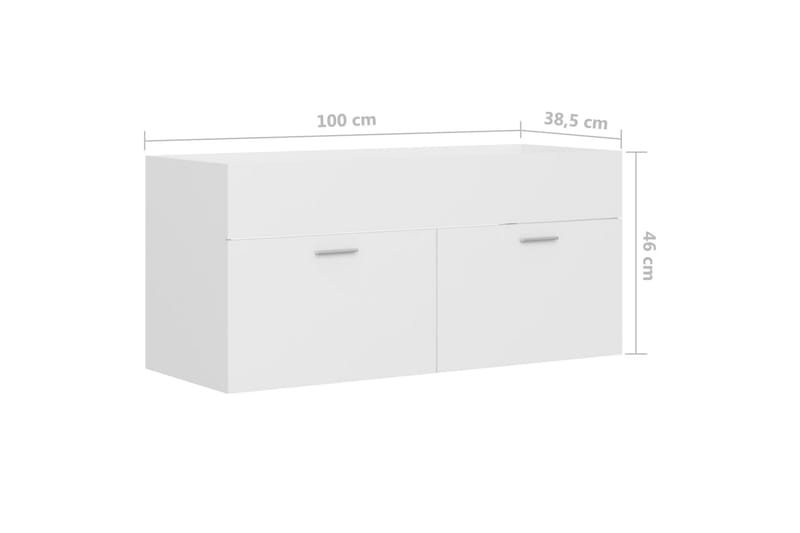 Tvättställsskåp vit 100x38,5x46 cm spånskiva - Vit - Tvättställsskåp & kommod