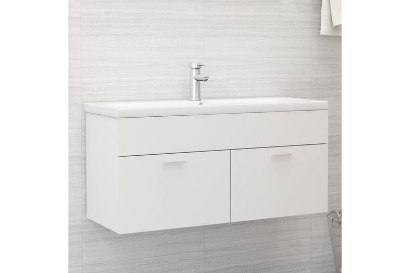 Tvättställsskåp vit 100x38,5x46 cm spånskiva - Vit - Hus & renovering - Kök & bad - Badrum - Badrumsmöbler & badrumsinredning - Tvättställsskåp & kommod