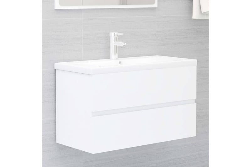 Tvättställsskåp vit 80x38,5x45 cm spånskiva - Vit - Hus & renovering - Kök & bad - Badrum - Badrumsmöbler & badrumsinredning - Tvättställsskåp & kommod
