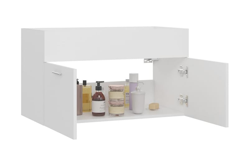 Tvättställsskåp vit 80x38,5x46 cm spånskiva - Vit - Hus & renovering - Kök & bad - Badrum - Badrumsmöbler & badrumsinredning - Tvättställsskåp & kommod