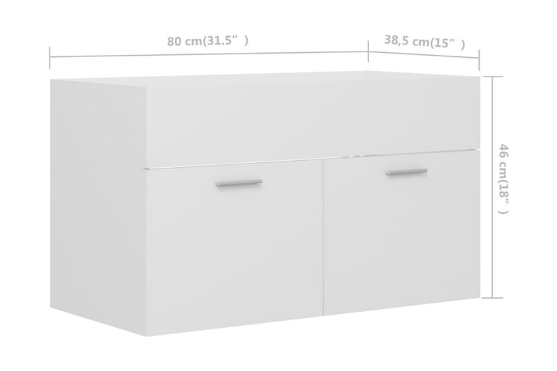 Tvättställsskåp vit 80x38,5x46 cm spånskiva - Vit - Hus & renovering - Kök & bad - Badrum - Badrumsmöbler & badrumsinredning - Tvättställsskåp & kommod