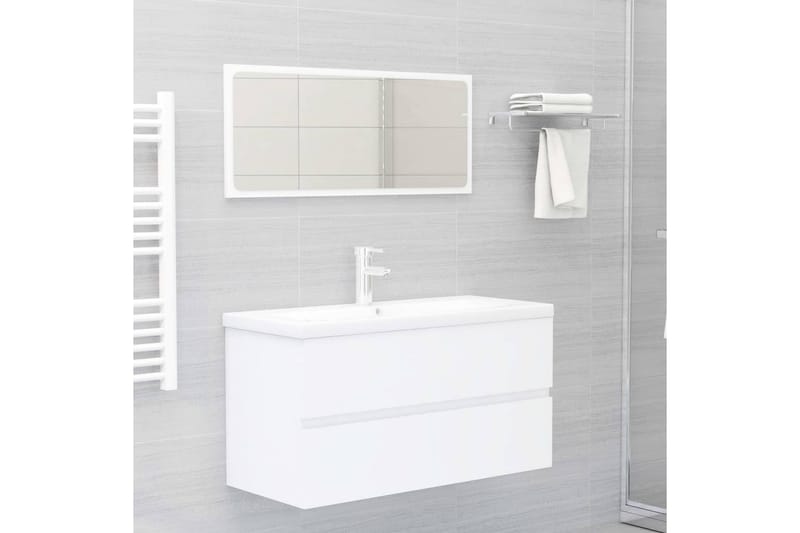 Tvättställsskåp vit 90x38,5x45 cm spånskiva - Vit - Hus & renovering - Kök & bad - Badrum - Badrumsmöbler & badrumsinredning - Tvättställsskåp & kommod