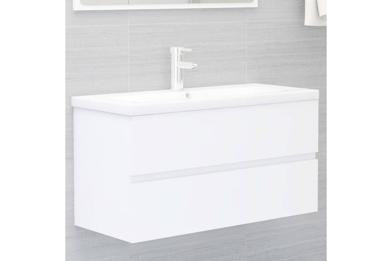 Tvättställsskåp vit 90x38,5x45 cm spånskiva - Vit - Hus & renovering - Kök & bad - Badrum - Badrumsmöbler & badrumsinredning - Tvättställsskåp & kommod