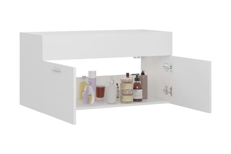 Tvättställsskåp vit 90x38,5x46 cm spånskiva - Vit - Hus & renovering - Kök & bad - Badrum - Badrumsmöbler & badrumsinredning - Tvättställsskåp & kommod