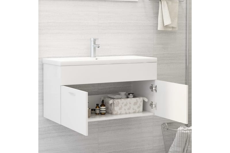 Tvättställsskåp vit 90x38,5x46 cm spånskiva - Vit - Hus & renovering - Kök & bad - Badrum - Badrumsmöbler & badrumsinredning - Tvättställsskåp & kommod