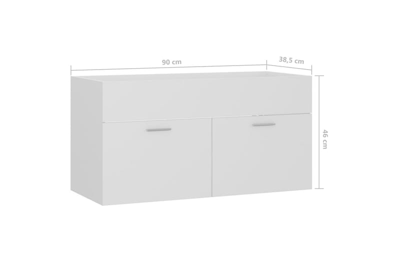 Tvättställsskåp vit 90x38,5x46 cm spånskiva - Vit - Tvättställsskåp & kommod