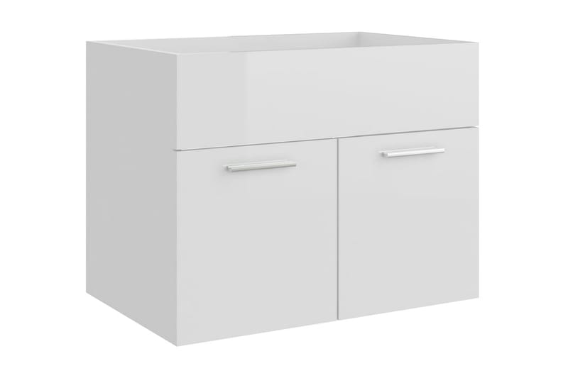 Tvättställsskåp vit högglans 60x38,5x46 cm spånskiva - Vit - Hus & renovering - Kök & bad - Badrum - Badrumsmöbler & badrumsinredning - Tvättställsskåp & kommod