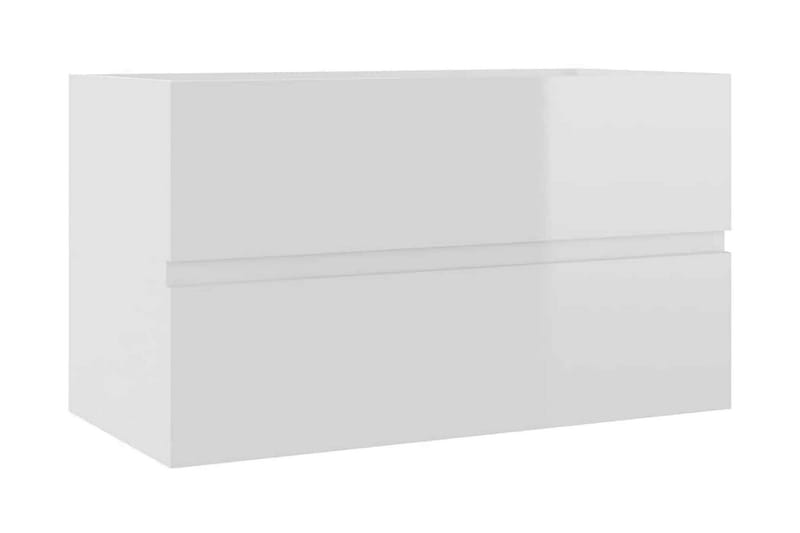 Tvättställsskåp vit högglans 80x38,5x45 cm spånskiva - Vit - Tv�ättställsskåp & kommod