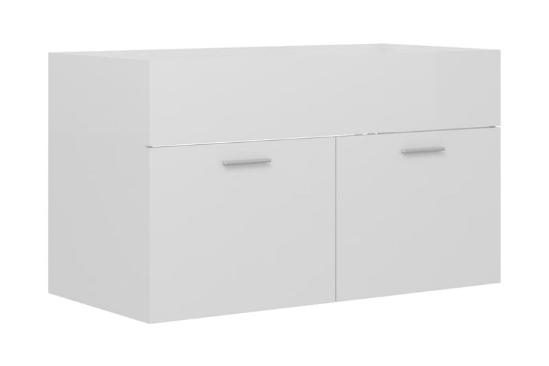 Tvättställsskåp vit högglans 80x38,5x46 cm spånskiva - Vit - Hus & renovering - Kök & bad - Badrum - Badrumsmöbler & badrumsinredning - Tvättställsskåp & kommod
