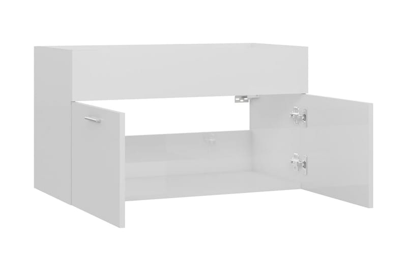 Tvättställsskåp vit högglans 80x38,5x46 cm spånskiva - Vit - Hus & renovering - Kök & bad - Badrum - Badrumsmöbler & badrumsinredning - Tvättställsskåp & kommod