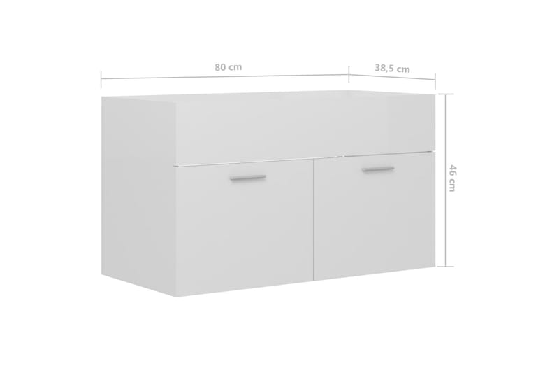 Tvättställsskåp vit högglans 80x38,5x46 cm spånskiva - Vit - Hus & renovering - Kök & bad - Badrum - Badrumsmöbler & badrumsinredning - Tvättställsskåp & kommod