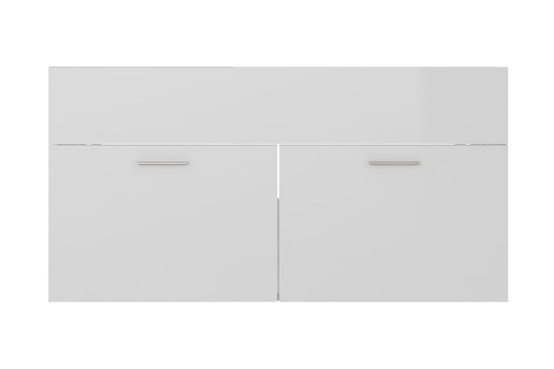 Tvättställsskåp vit högglans 90x38,5x46 cm spånskiva - Vit - Hus & renovering - Kök & bad - Badrum - Badrumsmöbler & badrumsinredning - Tvättställsskåp & kommod