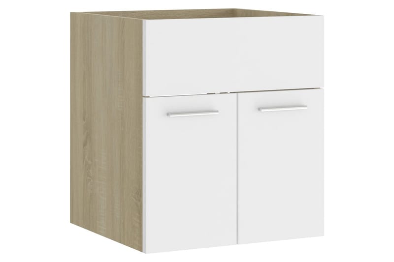 Tvättställsskåp vit och sonoma-ek 41x38,5x46 cm spånskiva - Vit - Hus & renovering - Kök & bad - Badrum - Badrumsmöbler & badrumsinredning - Tvättställsskåp & kommod