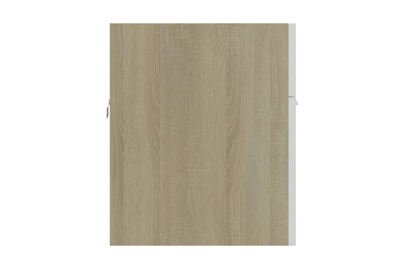 Tvättställsskåp vit och sonoma-ek 90x38,5x46 cm spånskiva - Vit - Hus & renovering - Kök & bad - Badrum - Badrumsmöbler & badrumsinredning - Tvättställsskåp & kommod