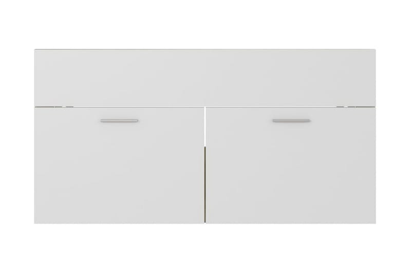 Tvättställsskåp vit och sonoma-ek 90x38,5x46 cm spånskiva - Vit - Hus & renovering - Kök & bad - Badrum - Badrumsmöbler & badrumsinredning - Tvättställsskåp & kommod
