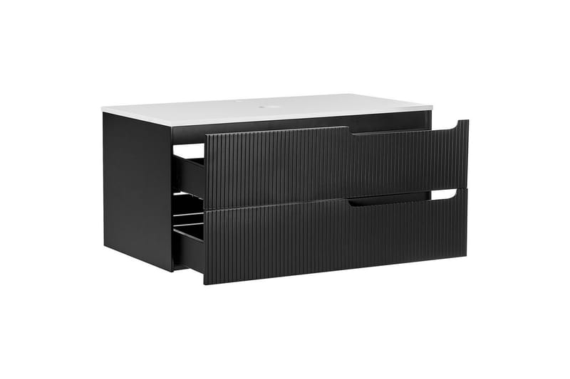 Tvättställsskåp Quintela Svart, Vit, 100x52x48 cm - Svart, Vit, 100x52x48 cm - Hus & renovering - Kök & bad - Badrum - Badrumsmöbler & badrumsinredning - Badrumsskåp