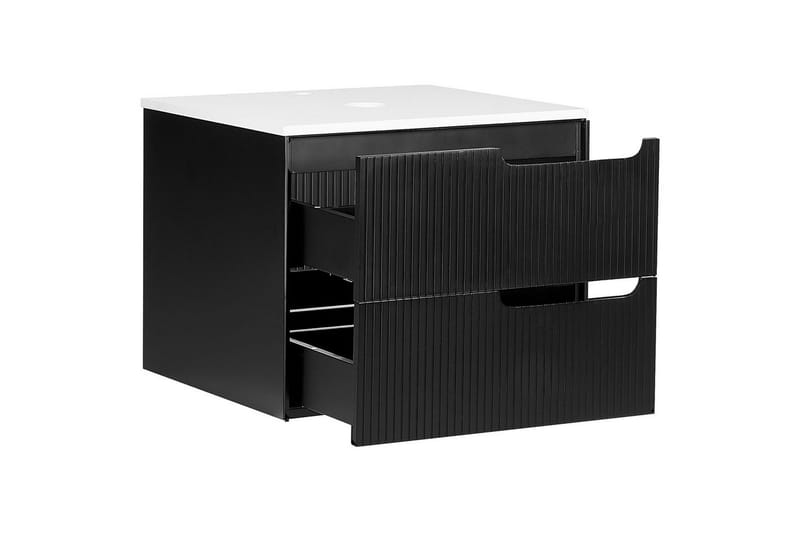 Tvättställsskåp Quintela Svart, Vit, 60x52x48 cm - Svart, Vit, 60x52x48 cm - Hus & renovering - Kök & bad - Badrum - Badrumsmöbler & badrumsinredning - Badrumsskåp