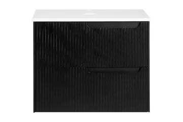 Tvättställsskåp Quintela Svart, Vit, 60x52x48 cm - Svart, Vit, 60x52x48 cm - Hus & renovering - Kök & bad - Badrum - Badrumsmöbler & badrumsinredning - Badrumsskåp
