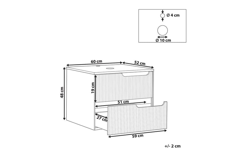 Tvättställsskåp Quintela Svart, Vit, 60x52x48 cm - Svart, Vit, 60x52x48 cm - Hus & renovering - Kök & bad - Badrum - Badrumsmöbler & badrumsinredning - Badrumsskåp