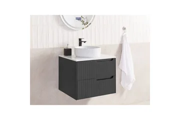 Tvättställsskåp Quintela Svart, Vit, 60x52x48 cm - Svart, Vit, 60x52x48 cm - Hus & renovering - Kök & bad - Badrum - Badrumsmöbler & badrumsinredning - Badrumsskåp