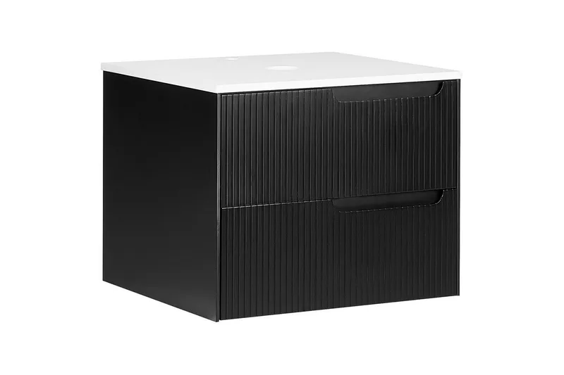 Tvättställsskåp Quintela Svart, Vit, 60x52x48 cm, Svart, Vit, 60x52x48 cm