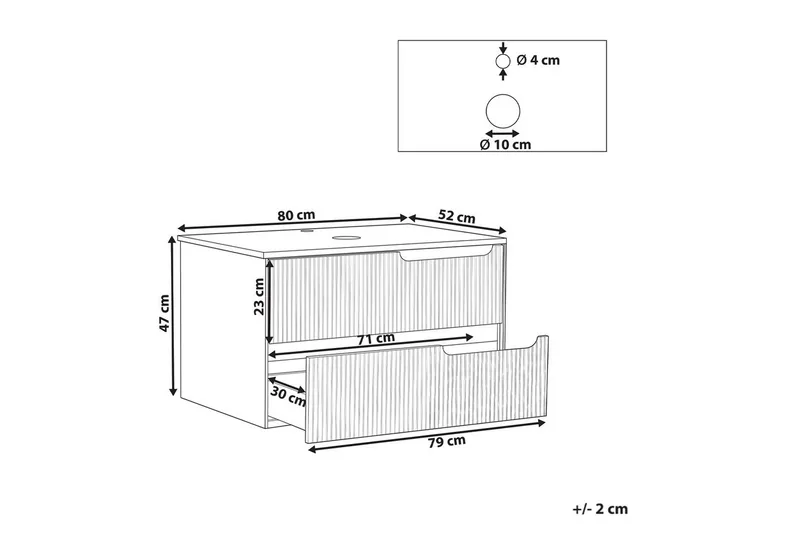 Tvättställsskåp Quintela Svart, Vit, 80x52x48 cm - Svart, Vit, 80x52x48 cm - Hus & renovering - Kök & bad - Badrum - Badrumsmöbler & badrumsinredning - Badrumsskåp